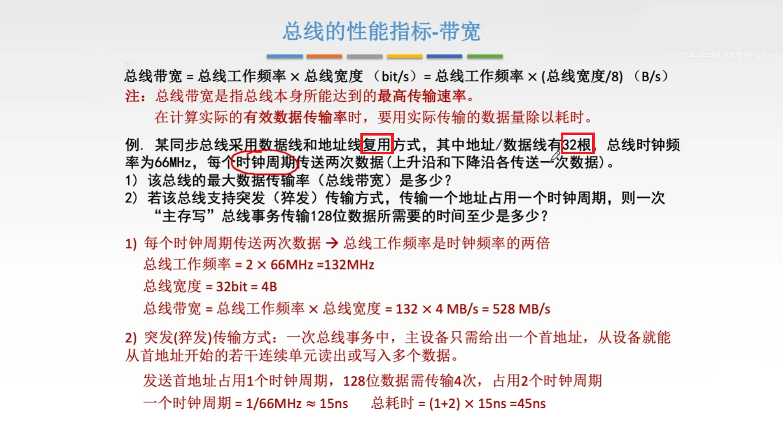 总线的带宽指标