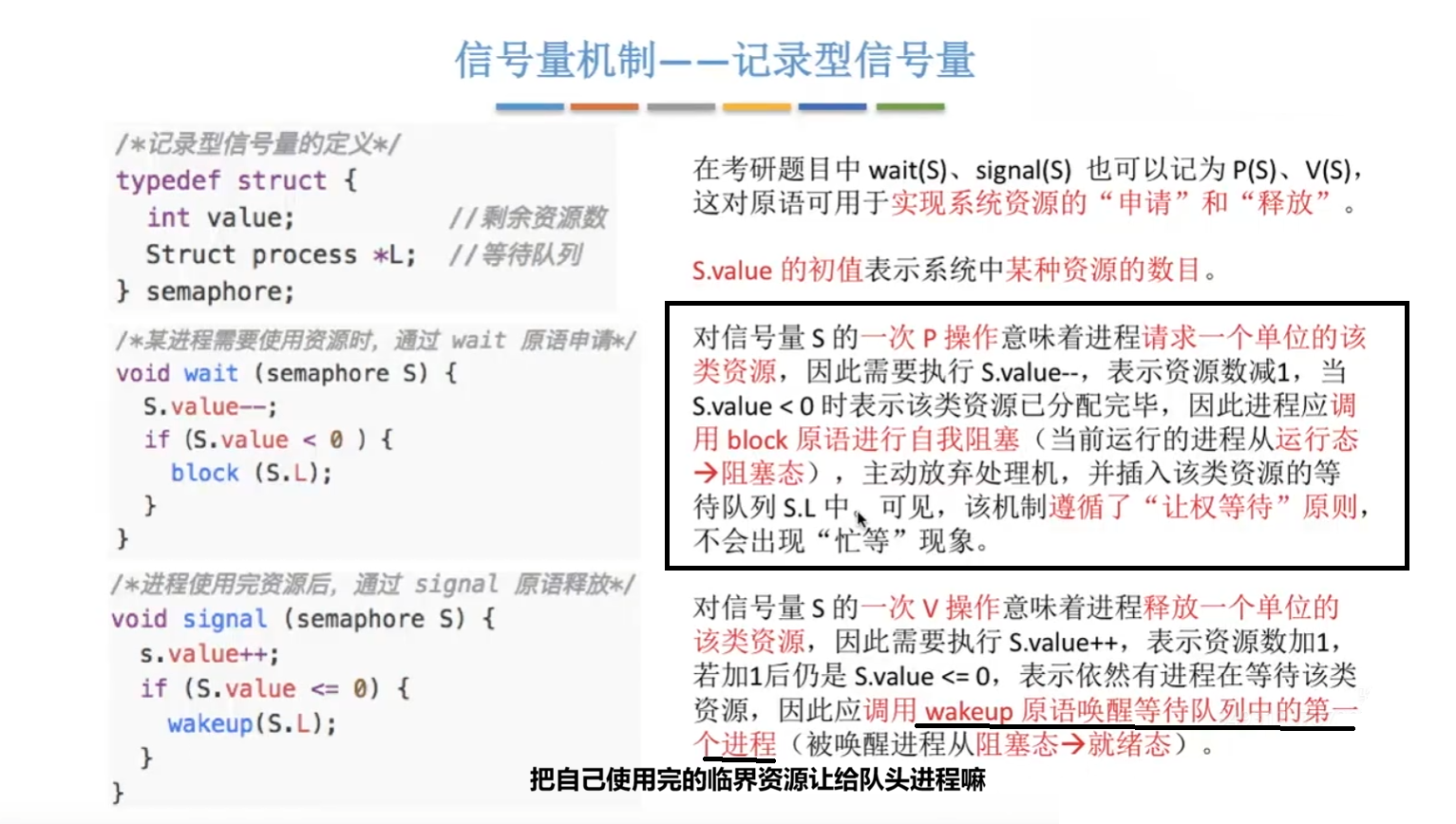 记录型信号量
